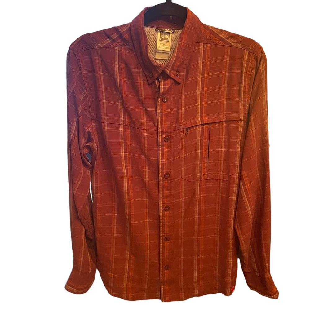 North Face Mens Long Sleeve Button-Front Plaid Camping
Hiking Shirt‎ size S